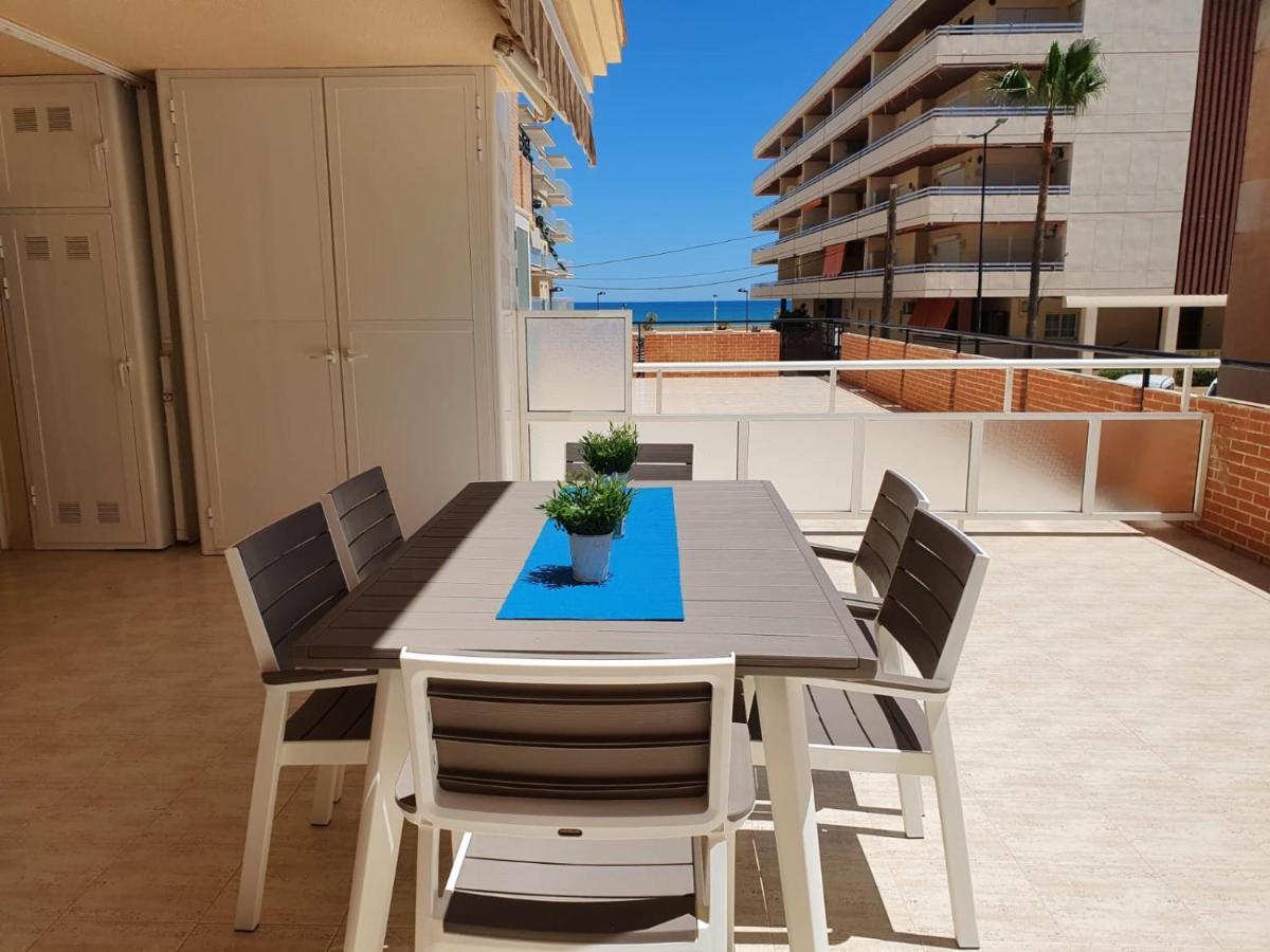 Apartamento Con Gran Terraza, Piscina Y Con Vistas Al Mar, A Solo 50 M De La Playa Daimús Extérieur photo